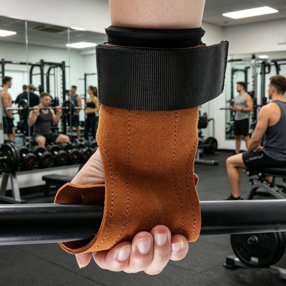 Cowhide Deadlift Booster Belt Anti-Slip Surface Gym Lifting Grip Strap Gym Fitness Workouts