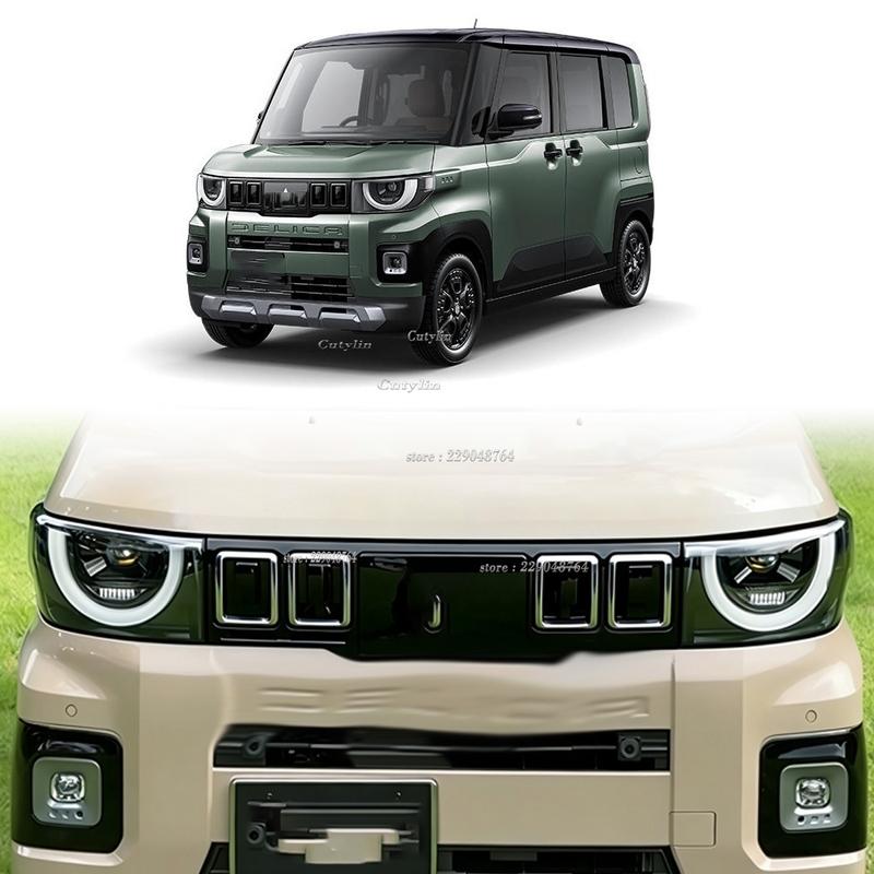 For Mitsubishi Delica MINI 2025 2026 ABS Chrome Matte front grille Decoration Frame Air Vent Griles protector car accessories