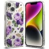Защитный чехол-обложка с гелевой рамкой iPhone 14 Plus Fusion Design Фиолетовая роза прозрачный