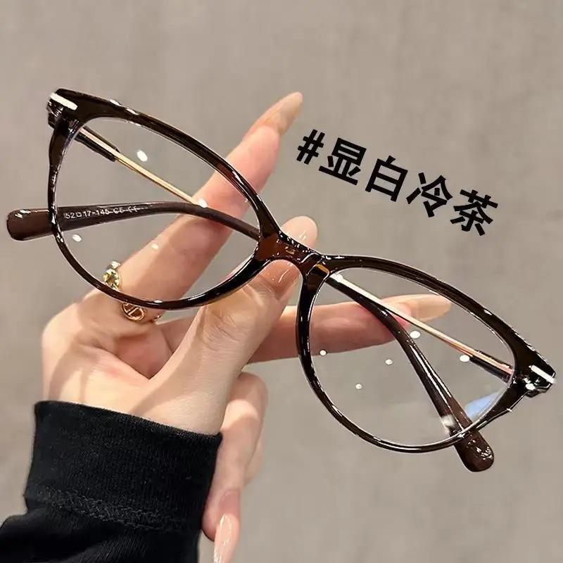 New Trendy Finished Prescription Far Sight Glasses Luxury Cat Eye Frame Ladies Reading Eyeglasses Fashion Eyewear Diopter