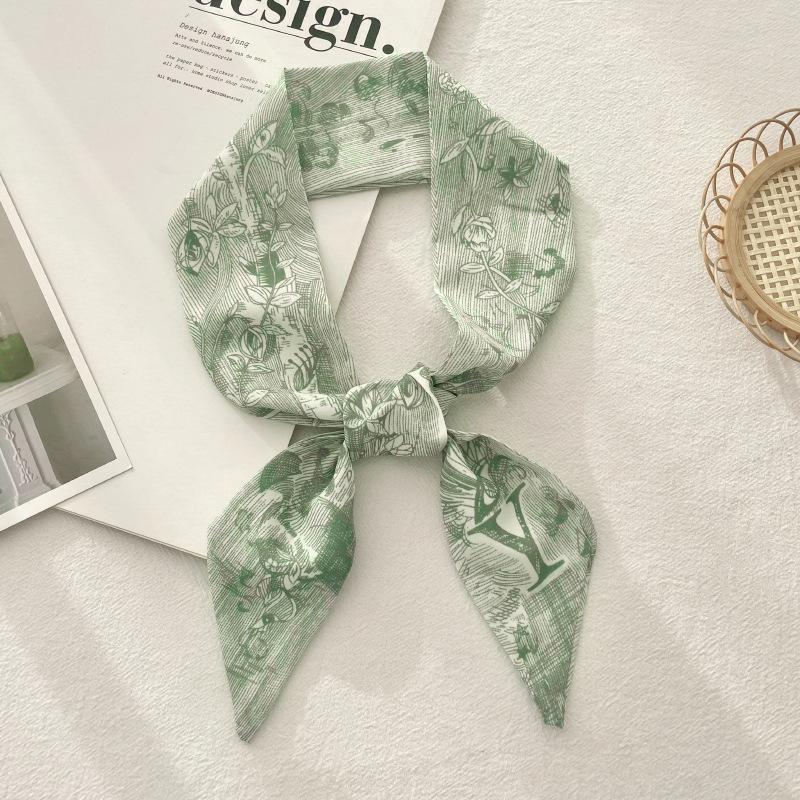 Long Silk Scarf Atmosphere New Thin Narrow Tie Bag Gift Strap Headband Small Tie