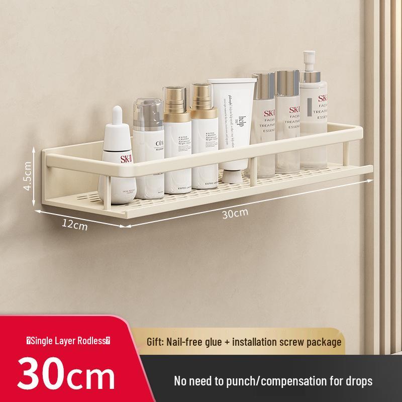 Роскошная настенная полка для ванной комнаты со штангами для хранения без сверления