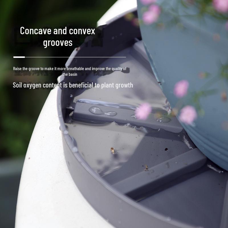 Круглый утолщенный пластиковый поддон для цветочного горшка с дренажем