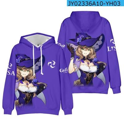 Genshin Impact Косплэй костюм HuTao Diluc Ganyu Klee Xiao Zhongli Venti Keqing Fischl Sucrose Diona унисекс 3D толстовка с капюшоном