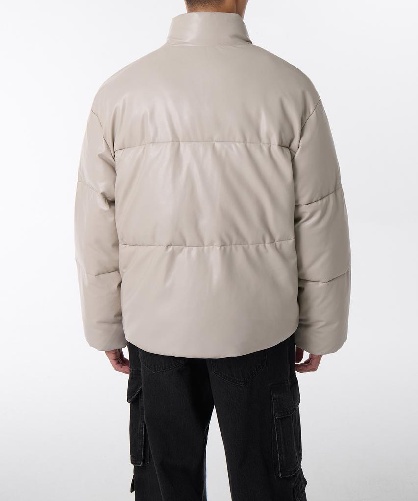 Musinsa Standard Synthetic Leather Puffer Short Padded Jacket [Light Beige]
