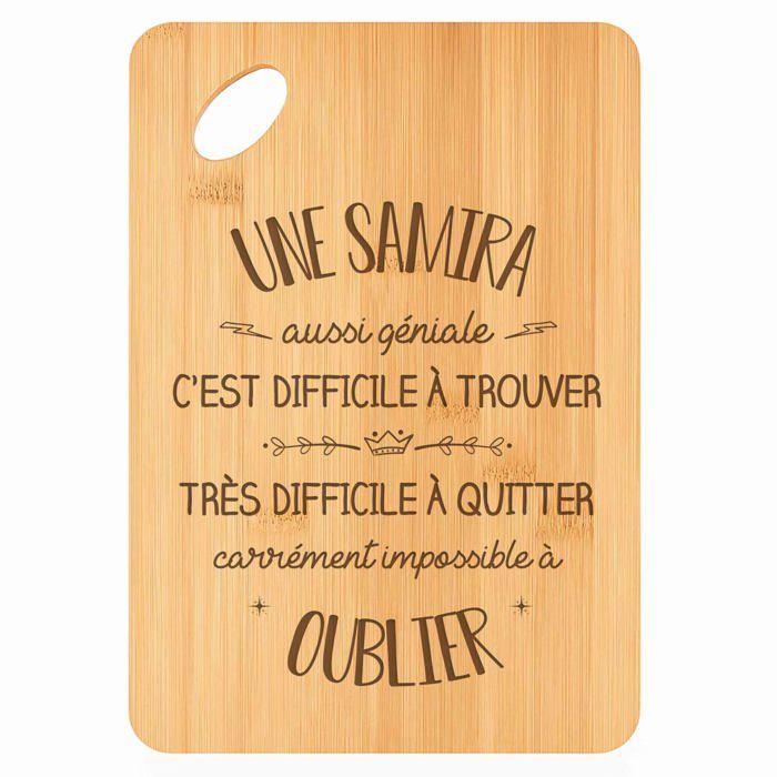 Planche à découper Une Samira aussi géniale - Plateau Apéro en Bambou Cadeau Gravé pour Femme Cuisine Barbecue