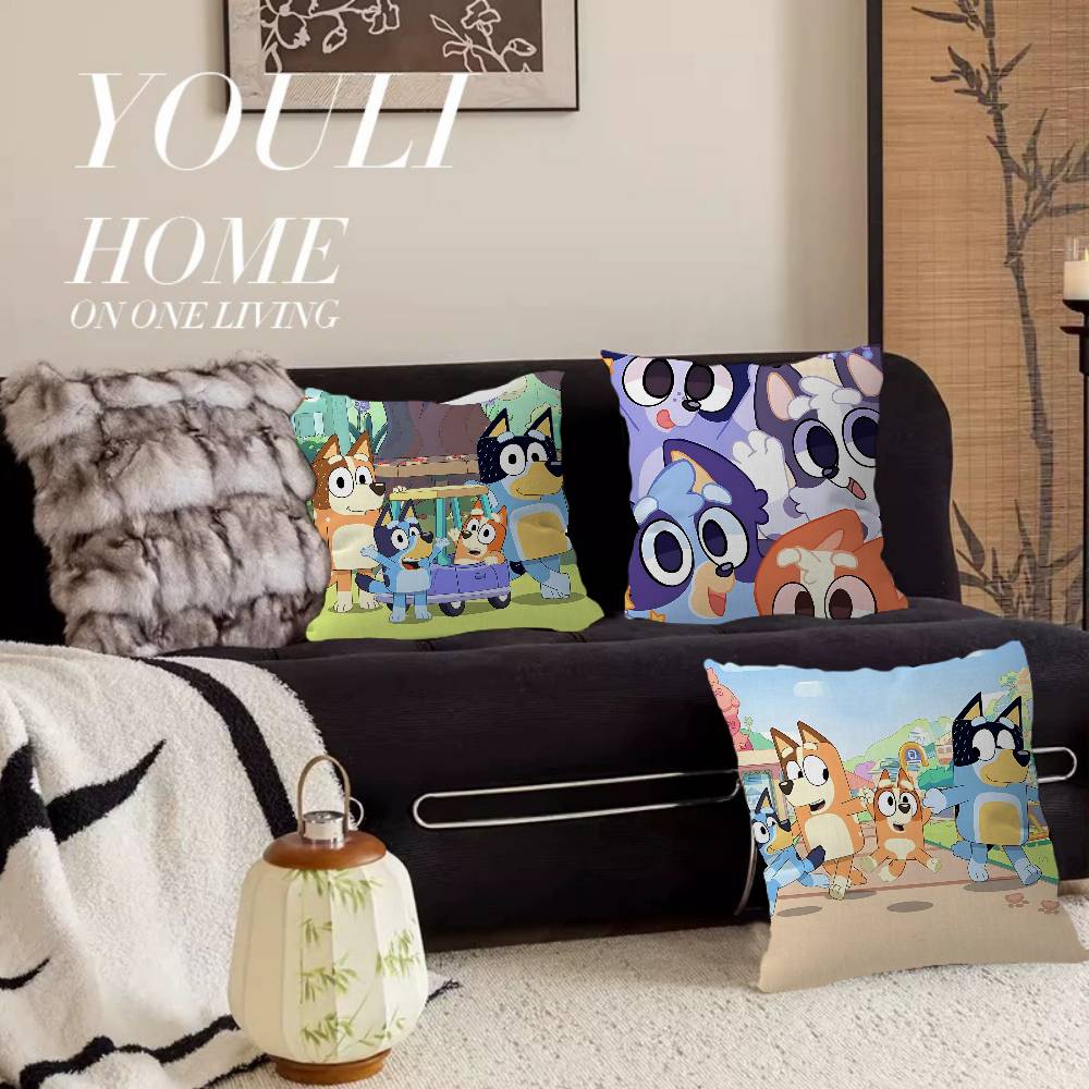 Children Animation B-Bluey Pillow Gift Home Office Decoration Bedroom Sofa Car Cushion Cover Case 45X45