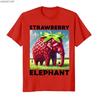 Strawberry Elephant Italian Brainrot Meme T-shirt ForUnisex 100% Cotton T Shirts Short Sleeve Tops P477
