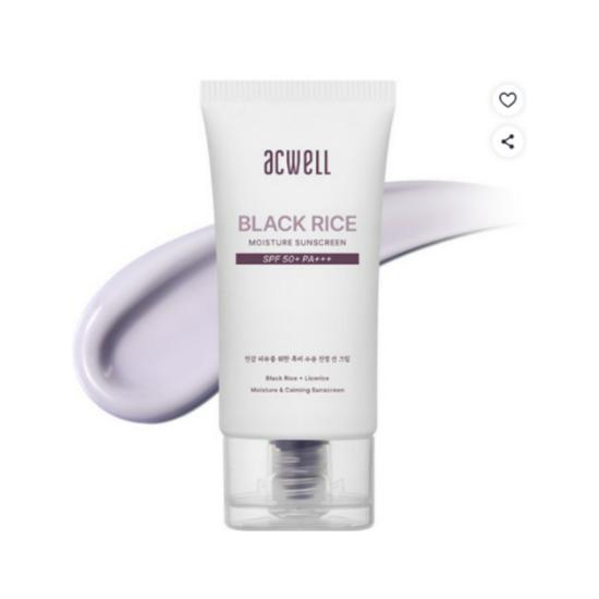 ACWELL Увлажняющий солнцезащитный крем с черным рисом SPF50+ PA+++ Увлажняющий УФ-защита Солнцезащитное средство 50 мл