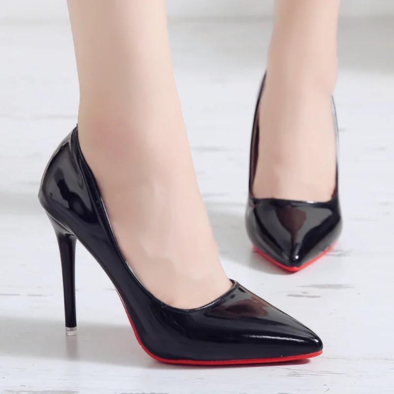 Ladies Shoes On Sale 2024 Brand Slip On Women's Pumps Autumn Pointed Toe Solid Shallow Mouth High Heels Fashion Dress Pumps