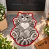 2D Cat-Shaped Area Rug Soft Bedside Door Mat Cute Entryway Floor Mat  Home Decor