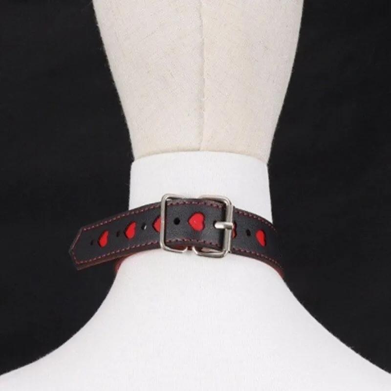 Регулируемый бандажный ошейник и поводок Ожерелье секс-рабыни Ошейник-чокер из ПУ кожи для женщин Сексуальные ограничения Игрушка для взрослых