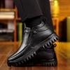 Модные мужские зимние бархатные теплые хлопковые ботинки, кожаные ботинки, мужская теплая деловая кожаная обувь