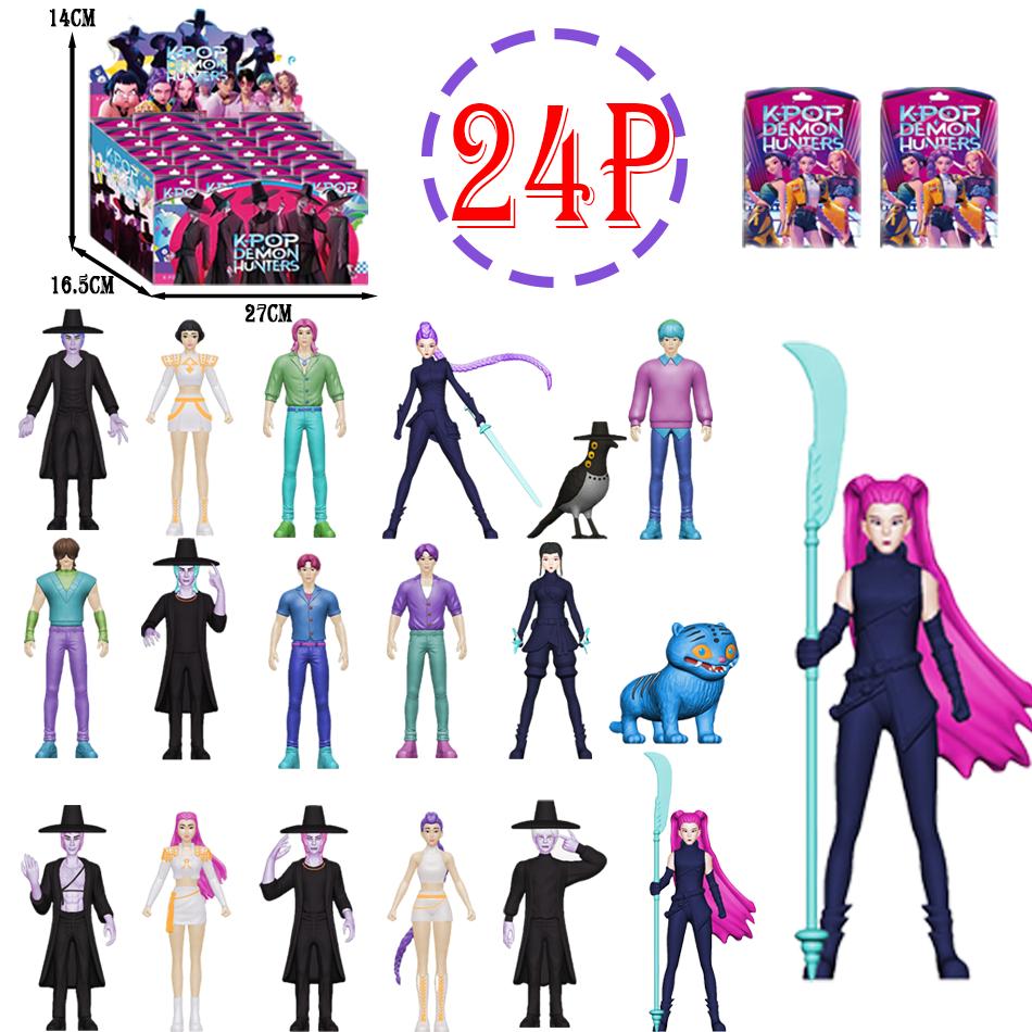 24 pieces/set Kpop Devil Hunter Blind Box Action Derpys Tiger Rumi Mira Zoey Sussy Doll Fan Gift Birthday and Christmas gifts
