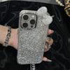 Роскошный чехол для телефона с бантом из стразов и эпоксидными блестками для iPhone 17 16 15 14 13 12 11 Pro Max Plus, милый блестящий противоударный бампер