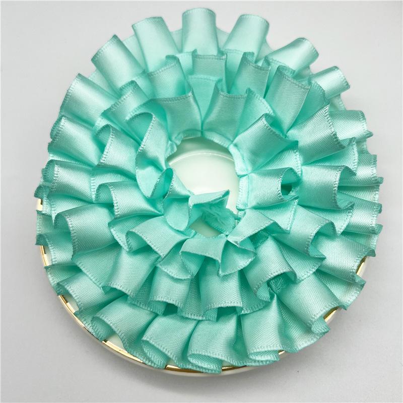 Элегантный и изысканный 4 см двойной складки прозрачный шифон кружево одежда подол одежда DIY аксессуары многоцветный кружевной тесьма ремесла изготовление лент