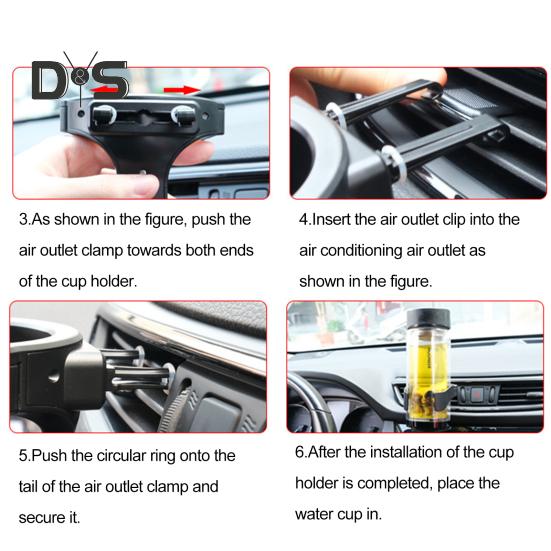 Auto Cup Holder Car Super Large Load Bearing One Handed Pick And Place Air Vent Mount Drink Bottle Holder