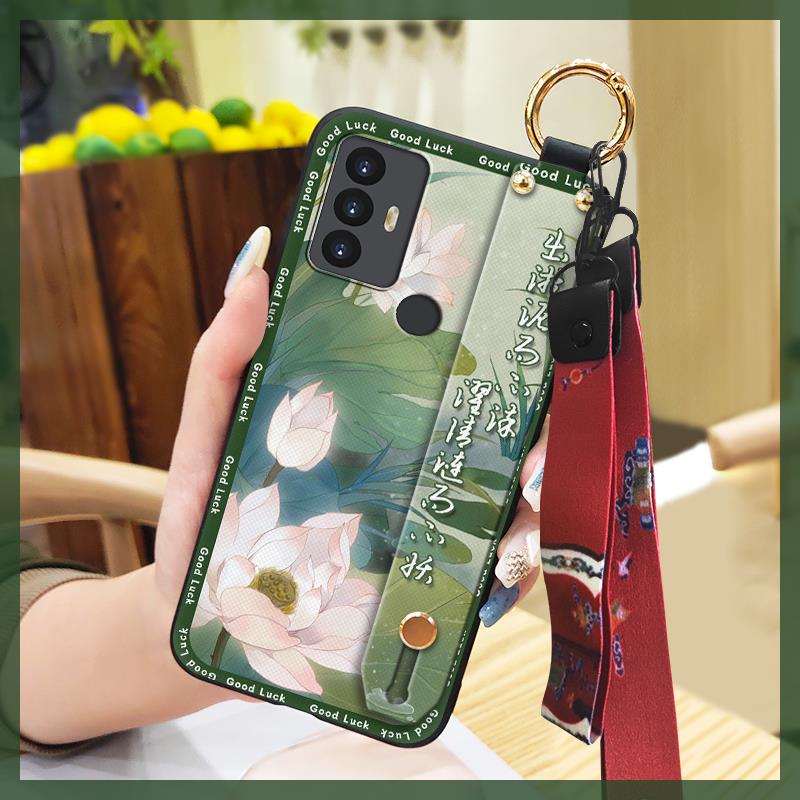 For Mom Soft Case Phone Case For TCL 30SE/30E/306/305/Sharp Aquos V6/V6 Plus Anti-knock Wrist Strap Fashion Kickstand