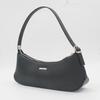 Women's Black Faux Leather Baguette Shoulder Bag