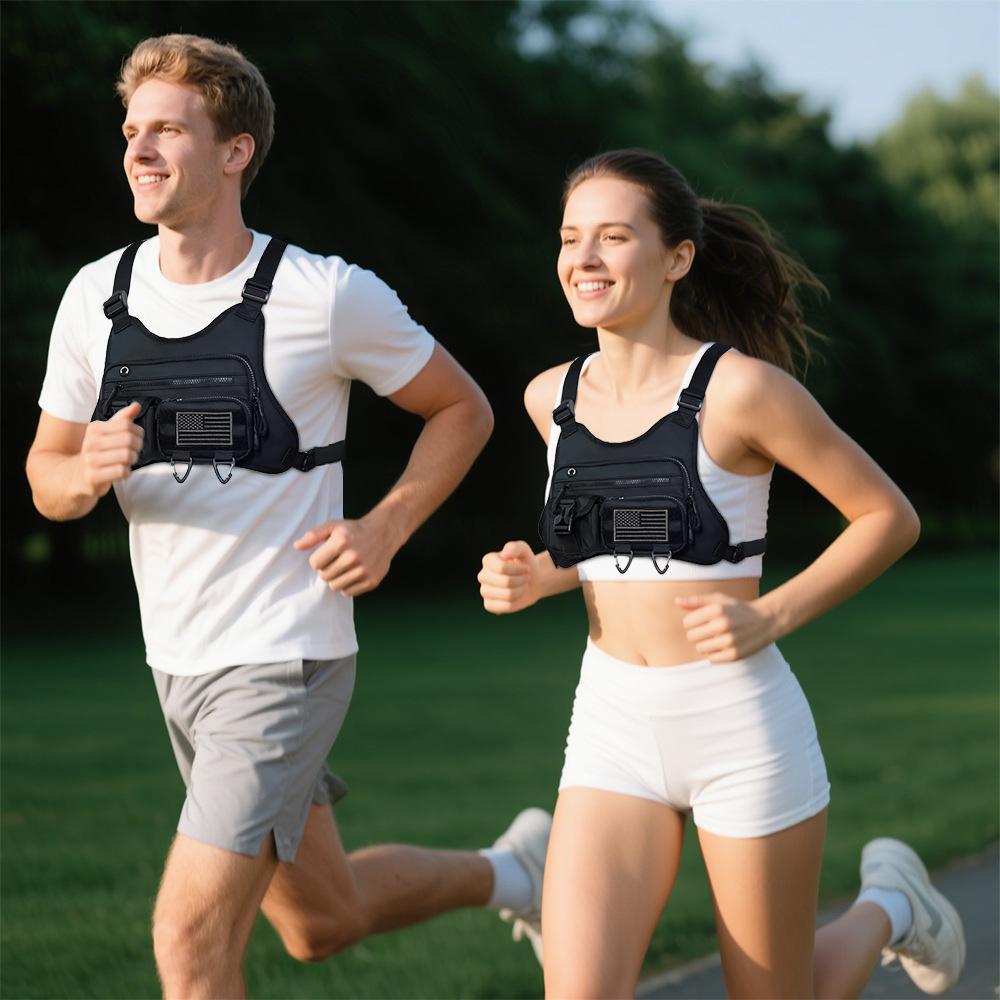 Camping Front Chest Vest Backpack Running Bag Cycling Jogging Hunting Vest Outdoor Rig Sports Gym Travel Training Fanny Pack