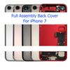 Полная сборка батарейного отсека для iPhone 7, задняя дверь, задняя крышка с боковой кнопкой вибратора, средняя рамка, гибкое шасси