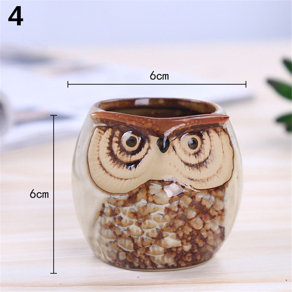 Animal Indoor Owl Shape Flower Pot Mini Ceramic Succulent Pot