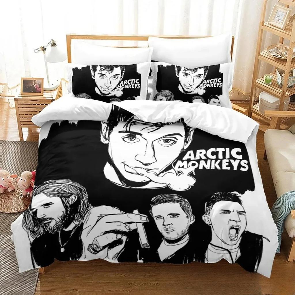 Набор постельного белья с 3D-принтом Arctic Monkeys, музыкальная группа, пододеяльник, комплект для кровати, покрывало, наволочка, одеяло, размер кинг, квин, для мальчиков, взрослых