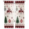 Christmas Window Curtain Snowflake Elk Tulle Curtain Sheer Valances Curtains For Living Room Home Decoration Drape Panel