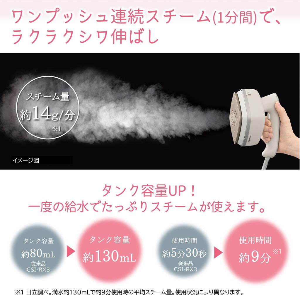 Hitachi Clothing Steamer Steam Iron C Ivory CSI-RX70