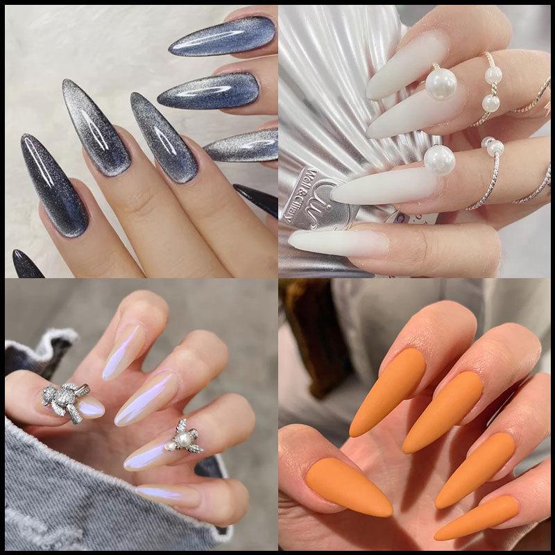 100Pcs/Box Stiletto Nail Mold Tips Nail Dual Forms For Poly Nail Gel Finger Extension Nail Art UV Builder Easy Find Extension Tool