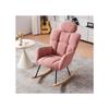 Fauteuil à bascule, tissu peluche doux, tufté, assise rembourrée pour salon et chambre à coucher, rose