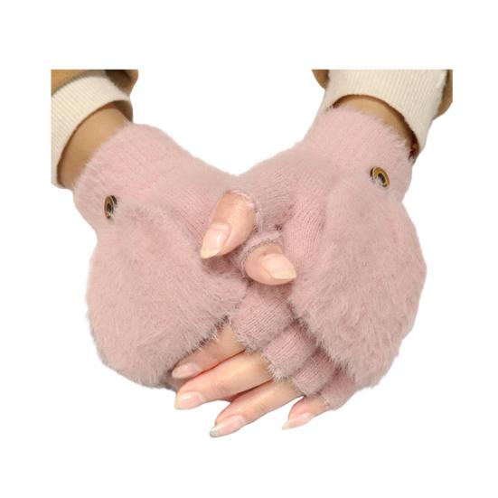 1 пара женских митенок, теплые, толстые, зимние, трансформирующиеся