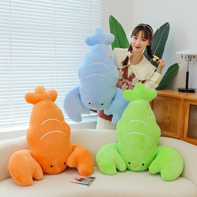 Super Cute Lobster Large Living Room Sofa Ornaments Pillow Cushion Girl Sleeping Hugs Prawn Plush Toy Doll