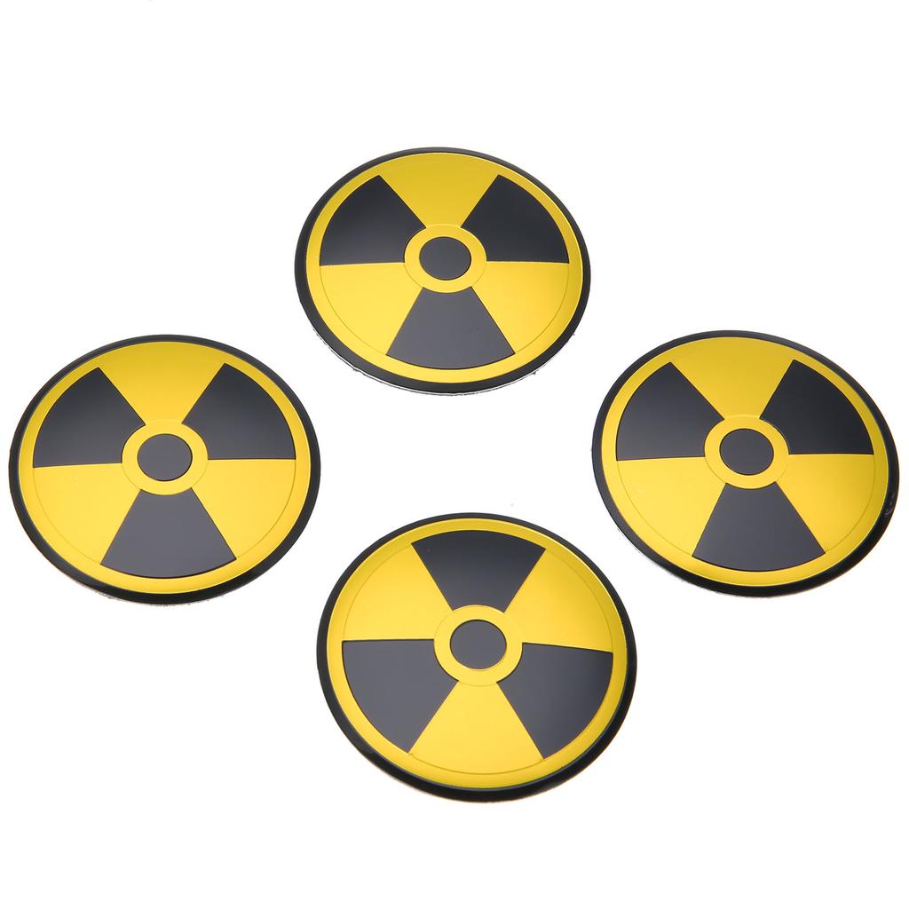 4 шт. символ предупреждения о ядерной опасности, центральная крышка ступицы колеса, эмблема, наклейка, наклейка