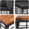Outdoor Sofa Set 10 pcs Black and Dark Grey Polyester