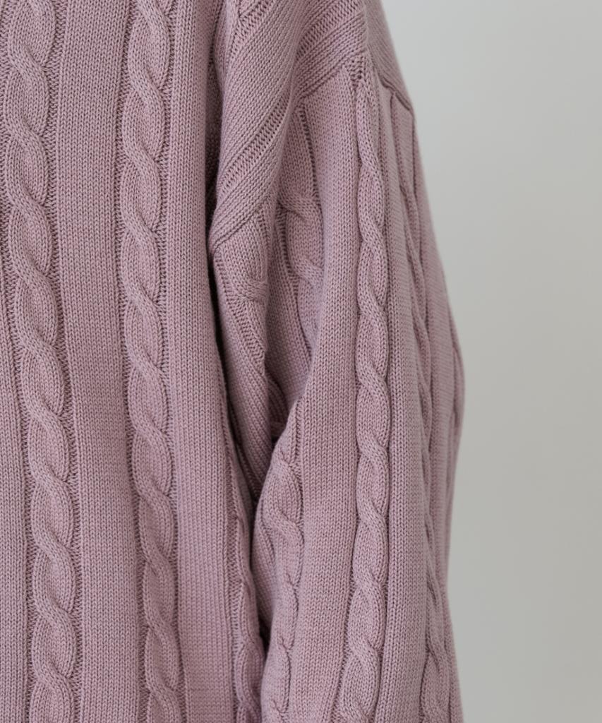 MINAV Maxi Cable Collar Knit [Indie Pink]