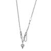 925 Sterling Silver Link Chain Heart Charm Pendent Necklace For Women Girls Party Jewelry Choker Collar Dz802