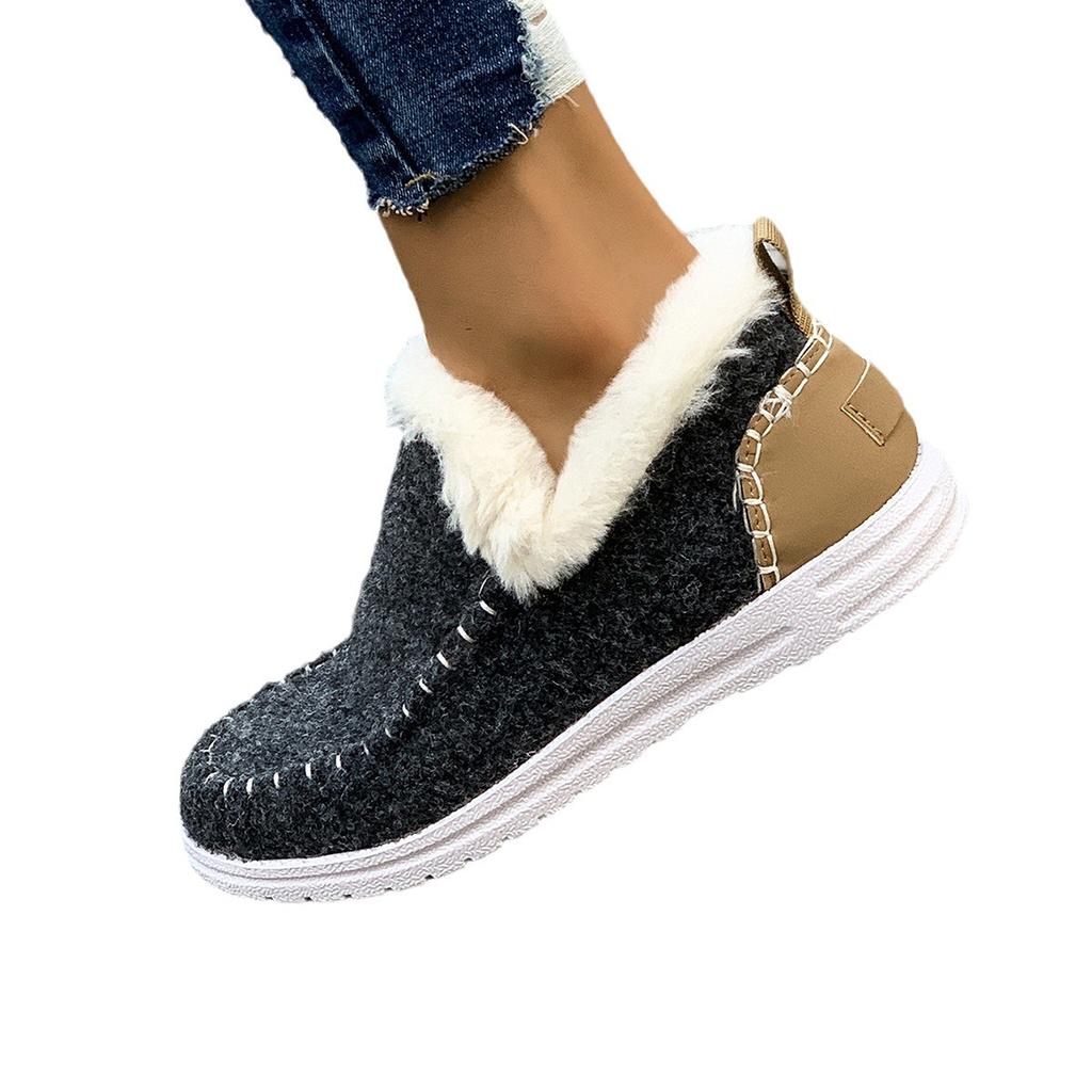 Зимние туфли на плоской подошве женские зимние ботильоны короткие плюшевые хлопковые туфли зимние дизайнерские теплые повседневные туфли 2024 года трендовые прогулочные туфли Zapatos женские