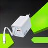 65W Stretch Wire Charger Charging Head Telescopic Cable TYPE-C Fast Charging Dual Port with Wire Adapter Charging Head
