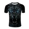 Повседневная футболка с круглым вырезом и принтом головы тигра 3D, сетчатые футболки с коротким рукавом