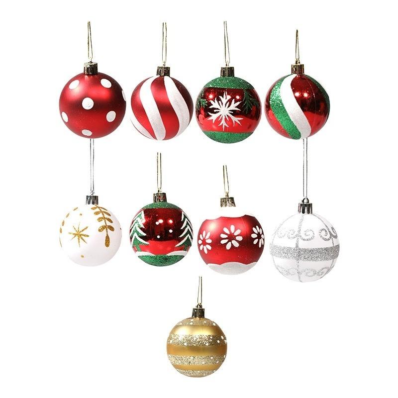 Christmas Balls Set 6PCS 6cm - Xmas Tree Hanging Ornaments, Navidad Noel Natal Home Party New Year Decoration