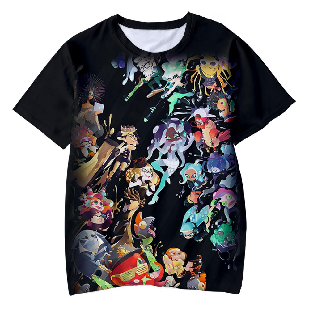 Anime Graffiti Game Splatoon 3D Printed T-Shirts Men Women Streetwear Oversized Short Sleeve T Shirt Male Tees Tops Man Clothing