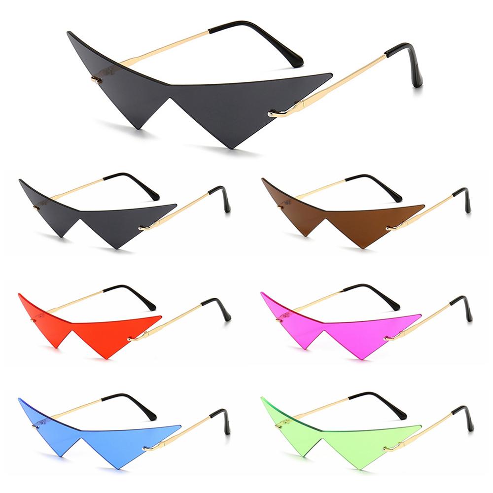UV400 Rimless Oversized Ocean Lens Eyewear Women Triangle Sunglasses Sunglasses Sun Glasses