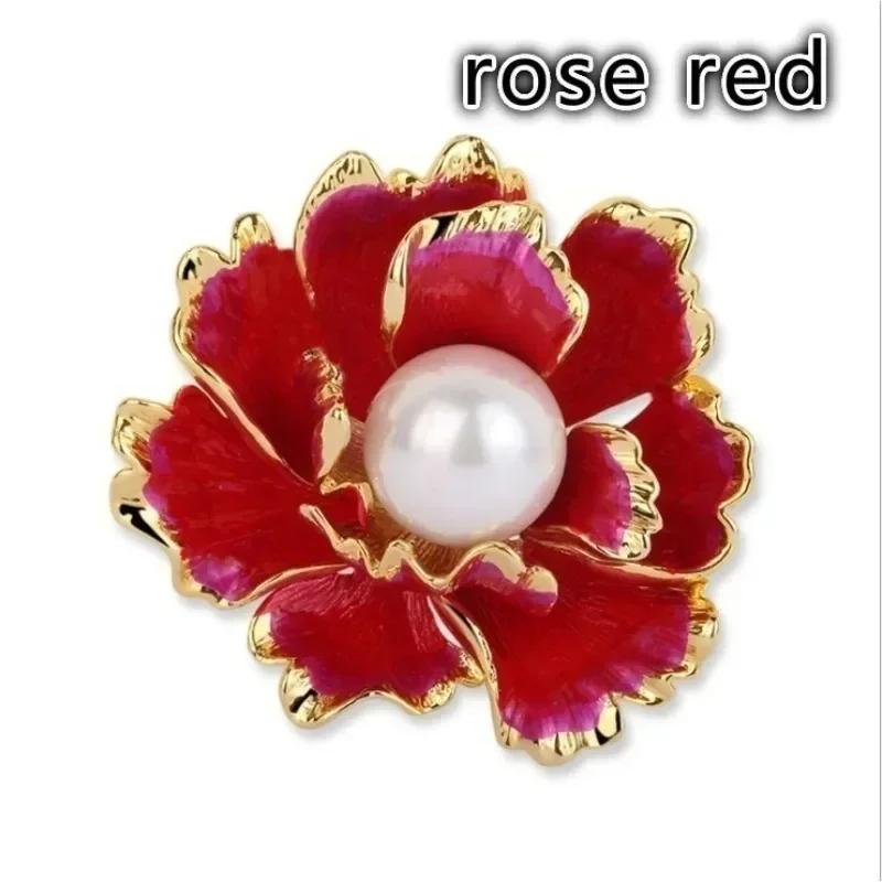 1 шт. Роскошная брошь «Пион» Элегантные аксессуары для вечеринки Броши для женщин Высококачественный сплав с золотым покрытием Этнический китайский стиль