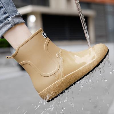 2025 новые уличные дождевые ботинки мужская верхняя одежда флисовые нескользящие резиновые сапоги женская мягкая подошва водонепроницаемая обувь износостойкая резиновая обувь tide