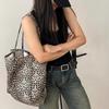 Модная женская сумка с леопардовым узором, сумка через плечо, большая вместительная сумка для покупок, простые холщовые женские сумки