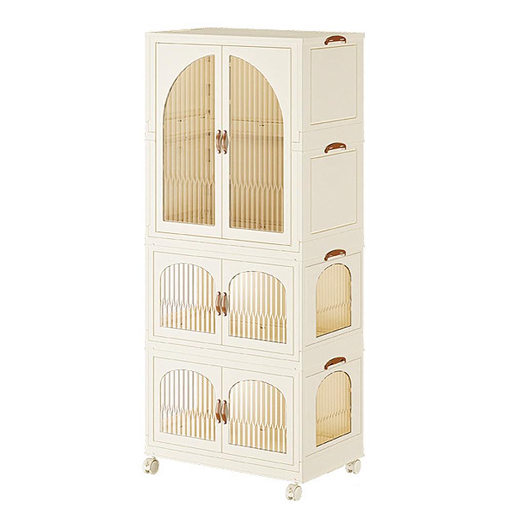 Одежный шкаф для одежды Пластиковый складной монтаж Бесплатная короткая арка для шкафа Дизайн Прозрачный шкаф