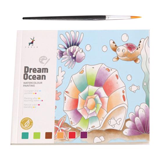 Раскраска акварелью для детей Малыши Карманная живопись без беспорядка Граффити Бумага Искусство Ремесла Набор для рисования с кисточками Краски для путешествий