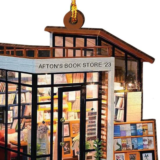 Книжная полка рождественские украшения 2D плоские акриловые книжный магазин украшение рождественская елка подвесное украшение для любителей книг подарки