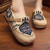 Round Head Cotton and Linen Ethnic Style Women's Shoes Autumn One-pedal Cloth Shoes Embroidered Shoes Ethnic Style Linen Shoes